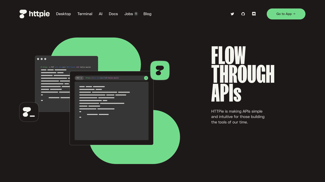Httpie — Hero section component