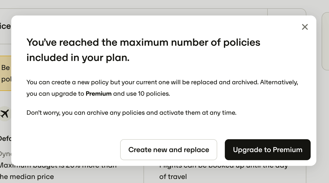 Travelperk — Upgrade your plan component