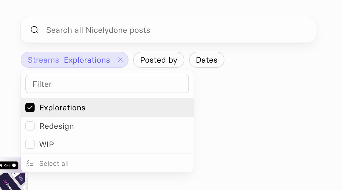 Current — Sorting & filtering component