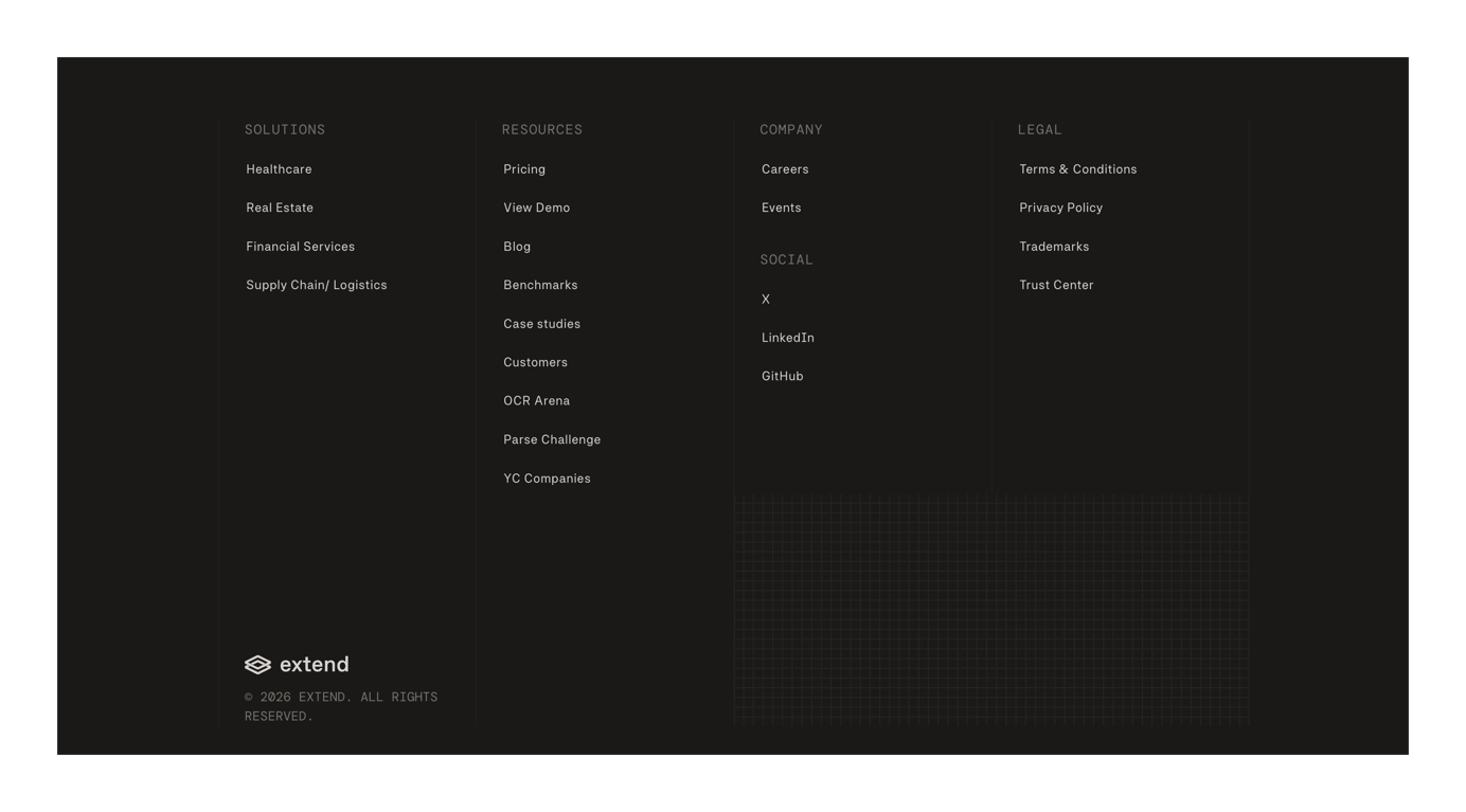 Extend — Footer component