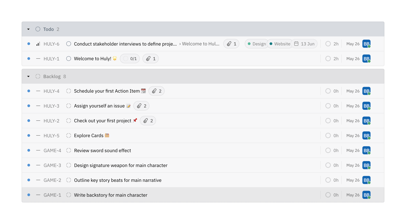 Huly — Table component