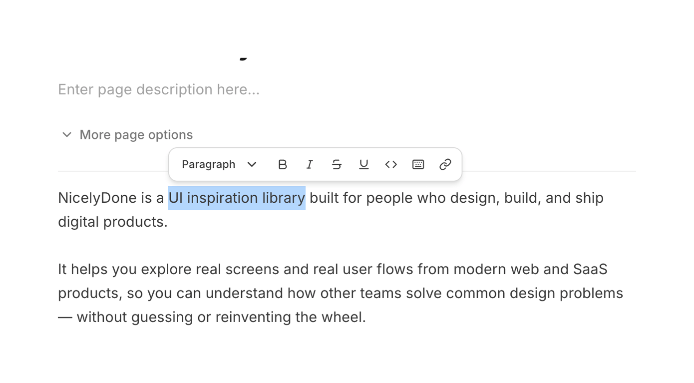Documentation.AI — Rich text editor component