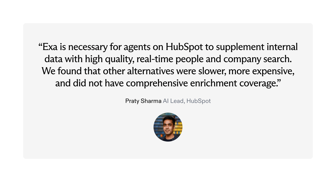 Exa — Testimonial component