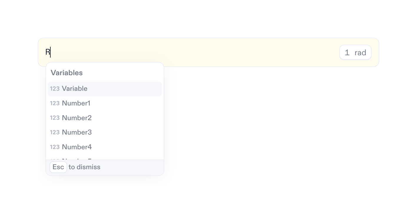 Decipad — Dropdown menu component