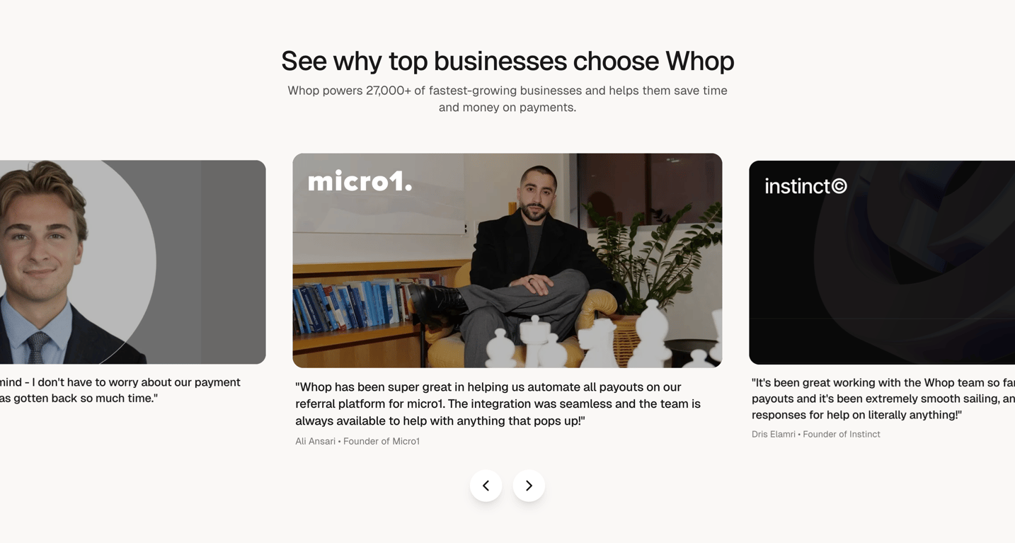 Whop — Slideshow component