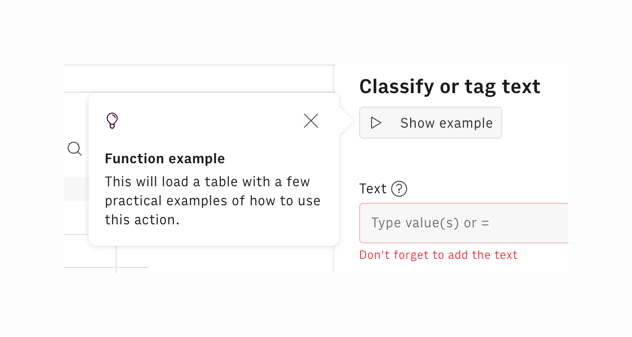 Rows — Tooltip component