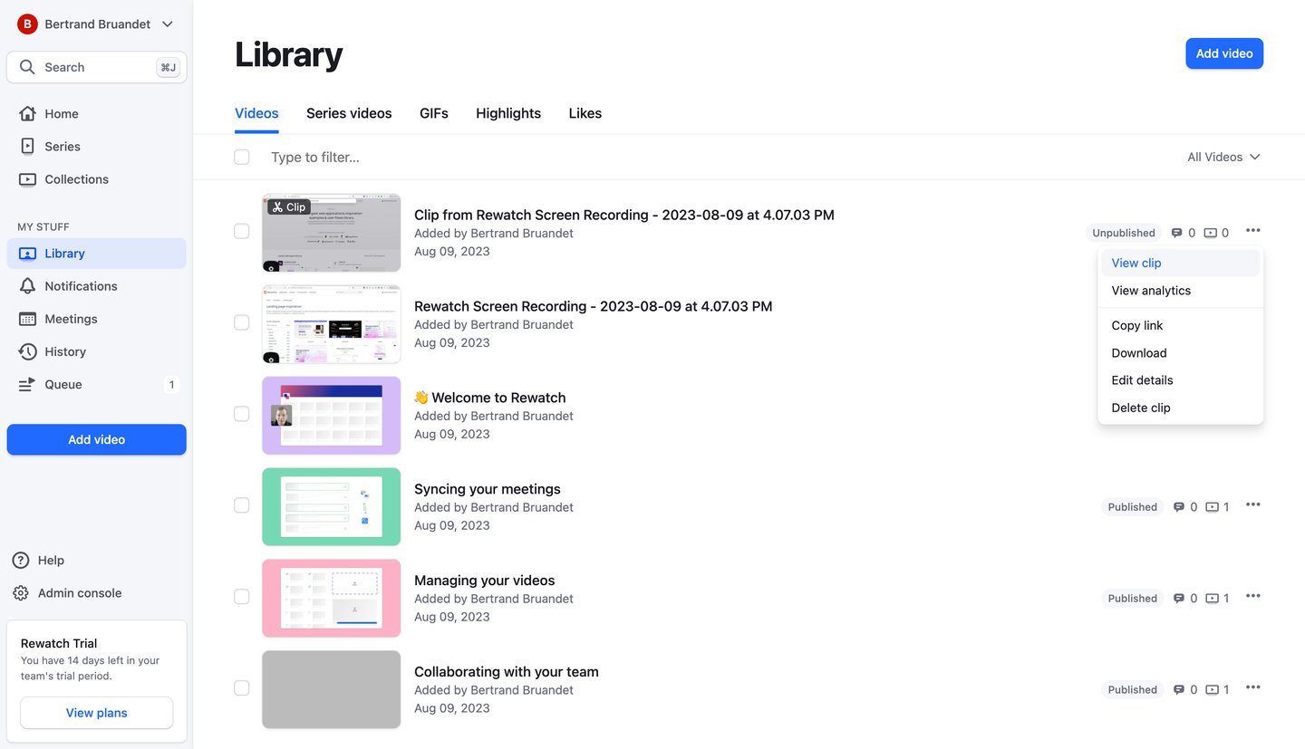 Rewatch
			list dropdown & other states        ui page example from Rewatch saas app