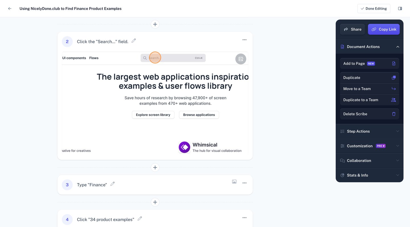 Scribe
			detail page       ui page example from Scribe saas app