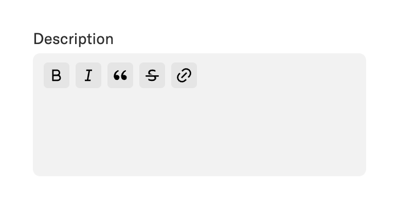 Record club — Rich text editor component