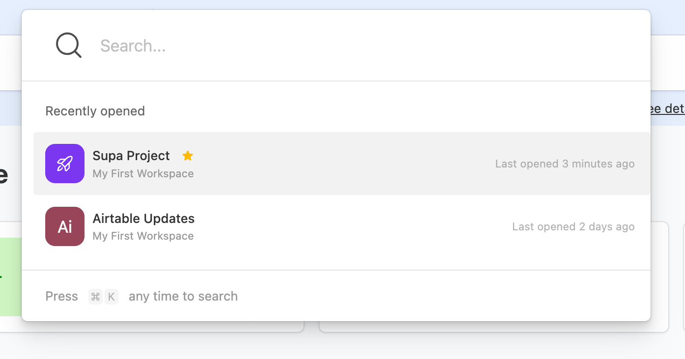 Airtable — Input search component
