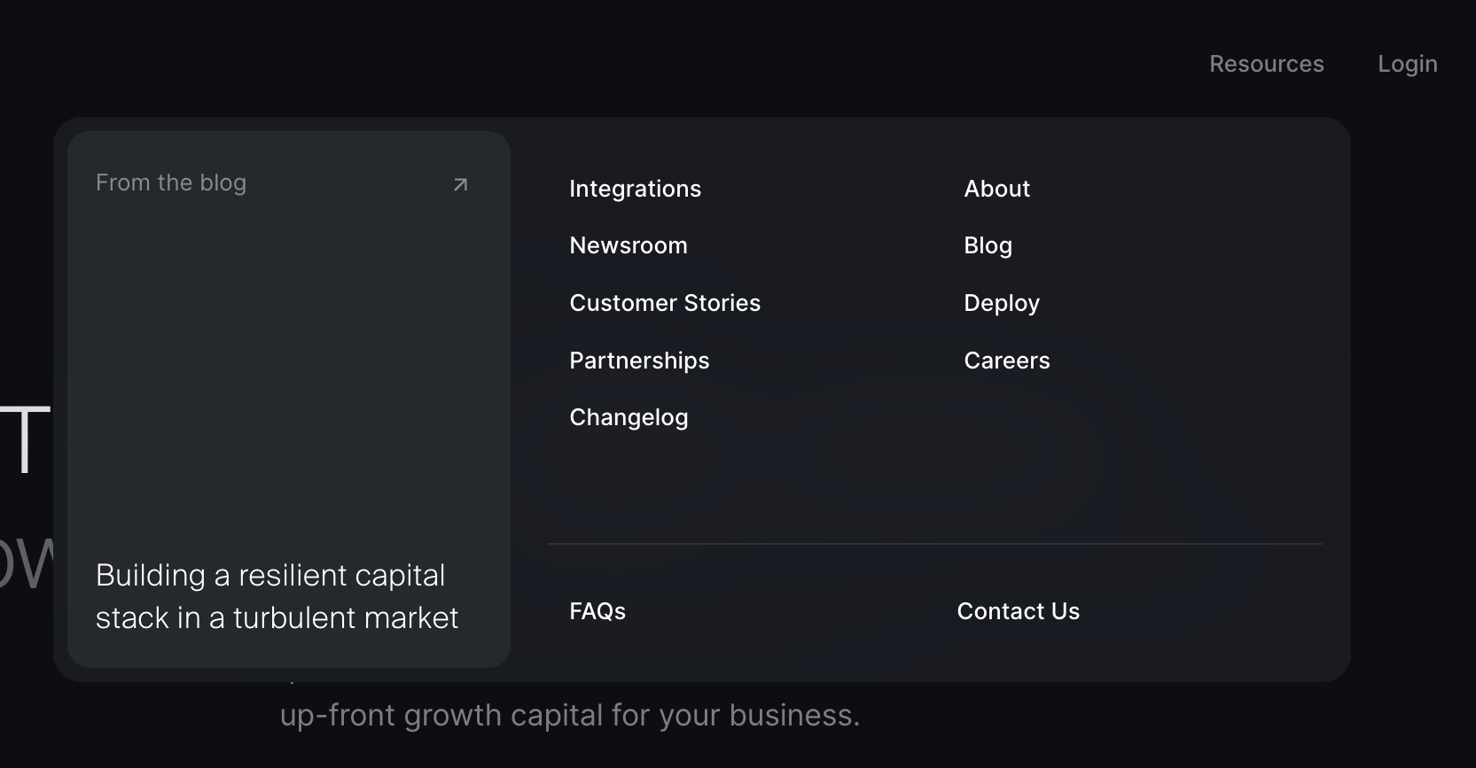 Pipe — Flyout menu component