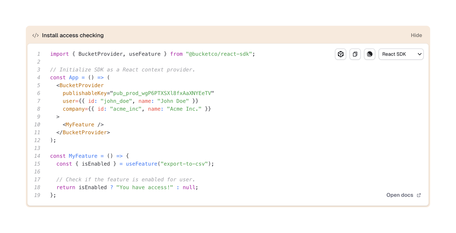 Reflag — Code block component