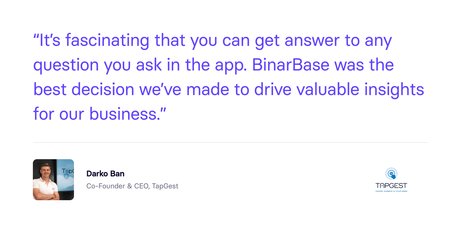 BinarBase — Testimonial component
