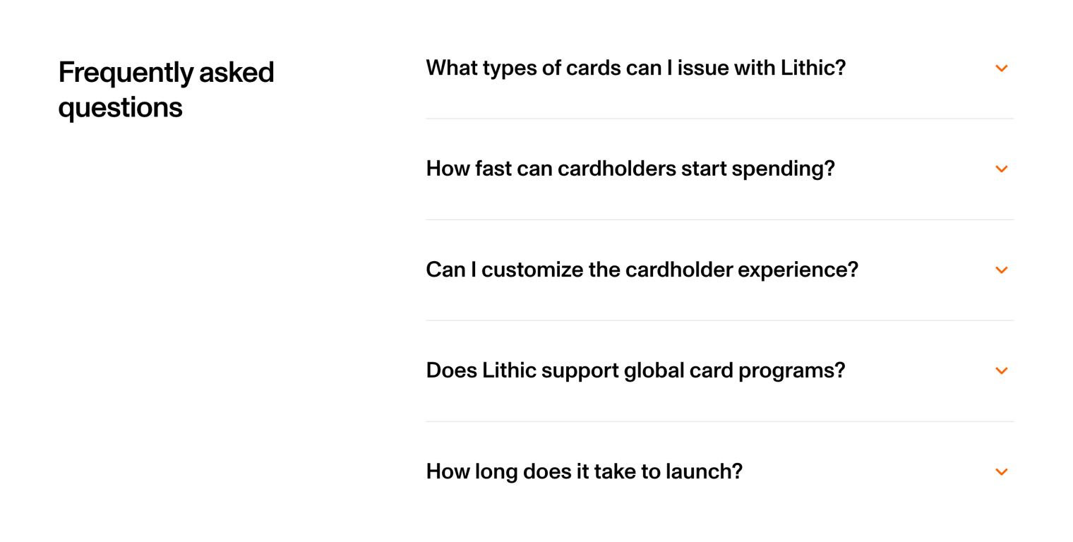 Lithic — FAQ component