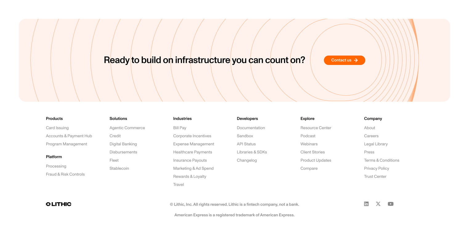 Lithic — Footer component