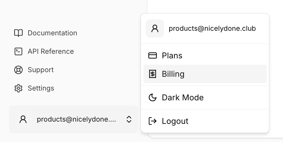 Leap — Dropdown menu component