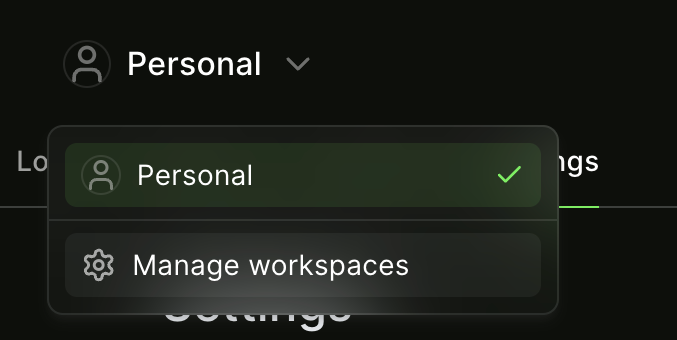 Modal — Dropdown menu component