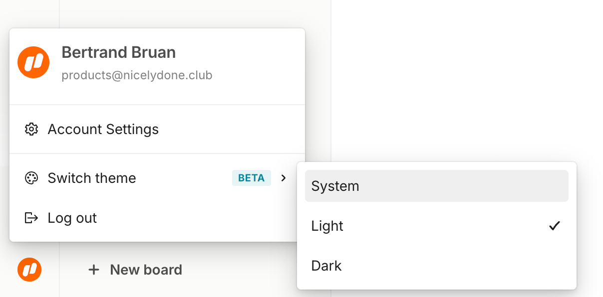 Air — Theme settings component