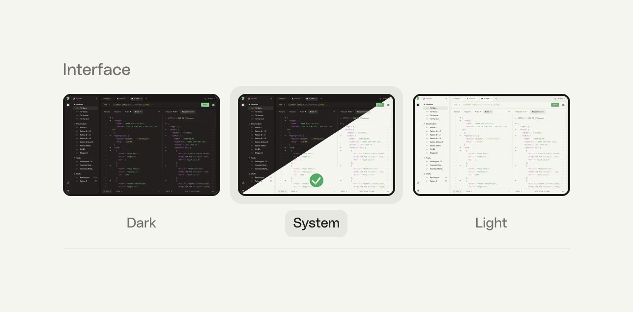 Httpie — Theme settings component