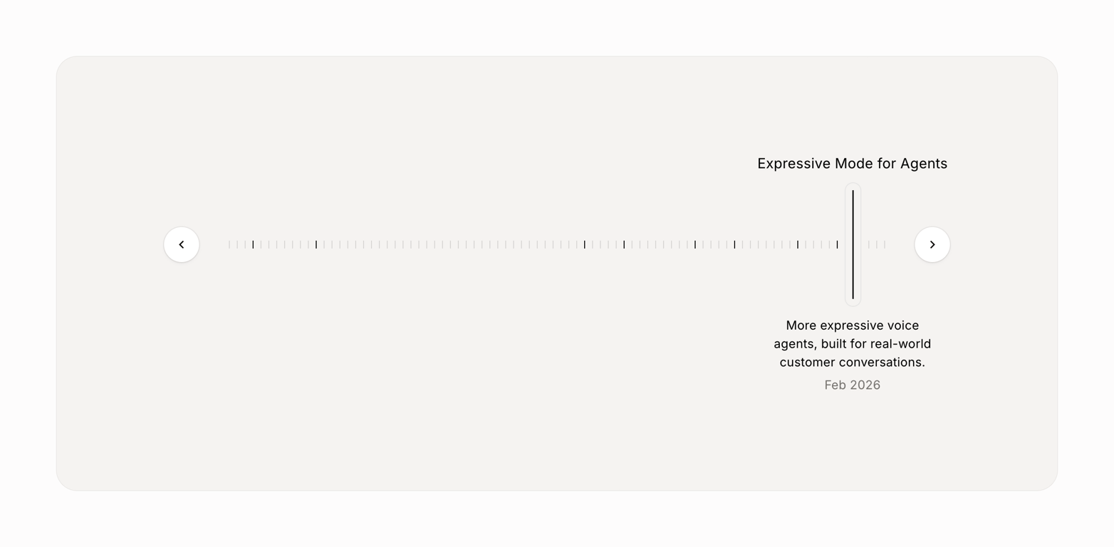 Elevenlabs — Timeline & history component