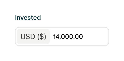 Angellist — Input amount component