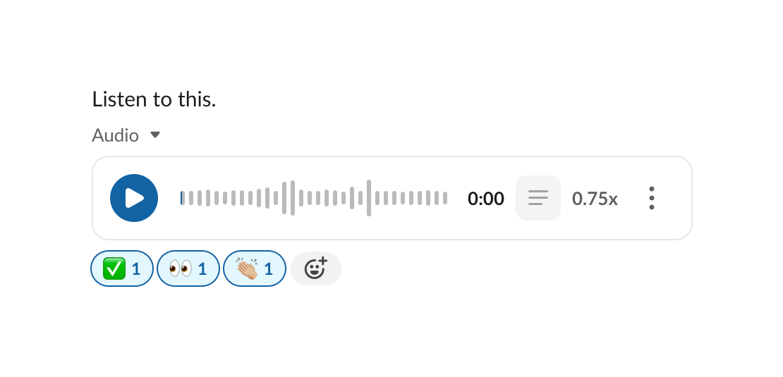 Slack — Audio player component