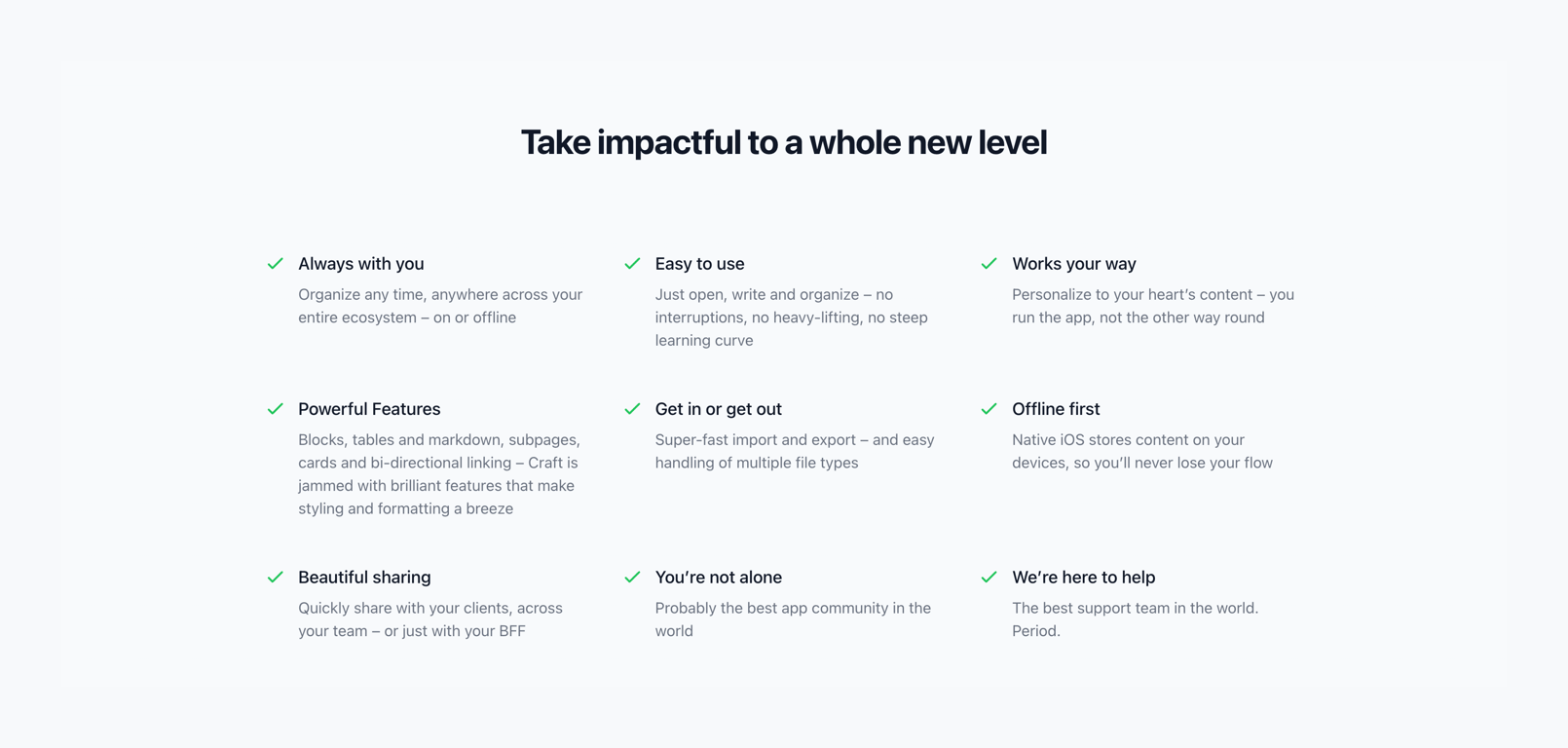 Craft — Benefit List component