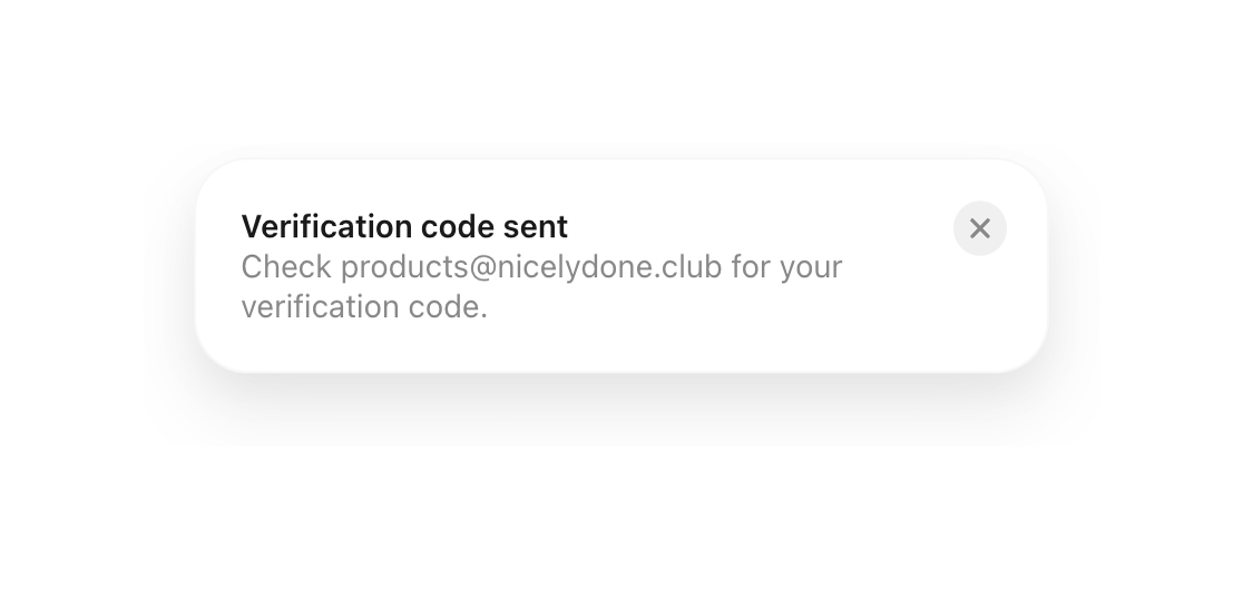 Beside — Notification Toast component