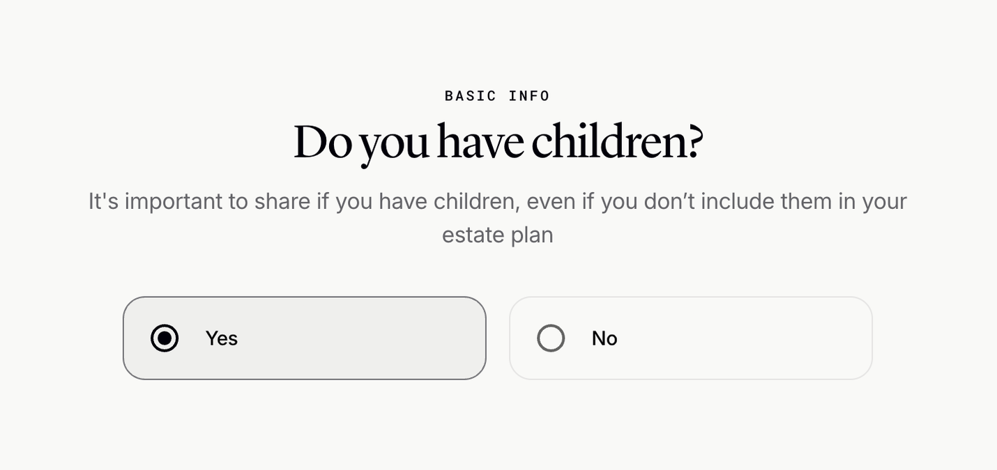 Origin Financial — Radio button component