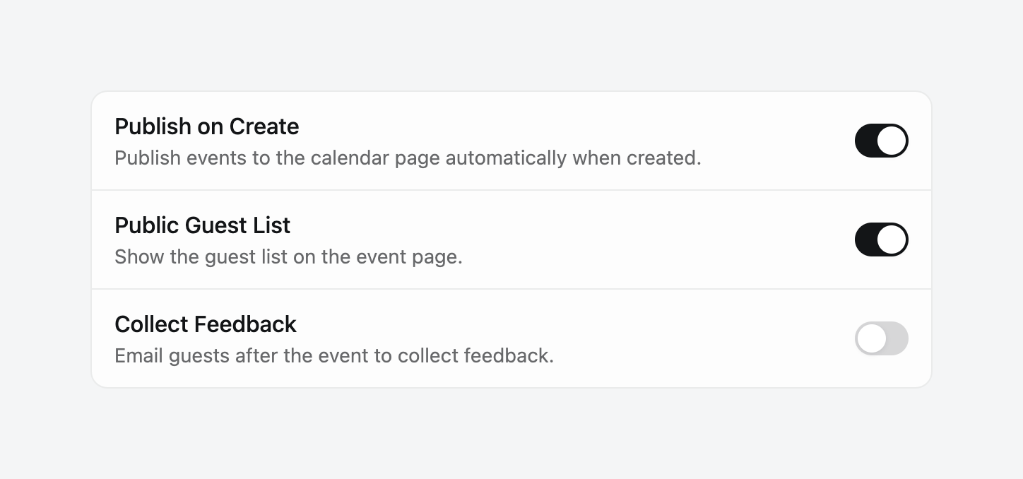 Luma — Vertical list component