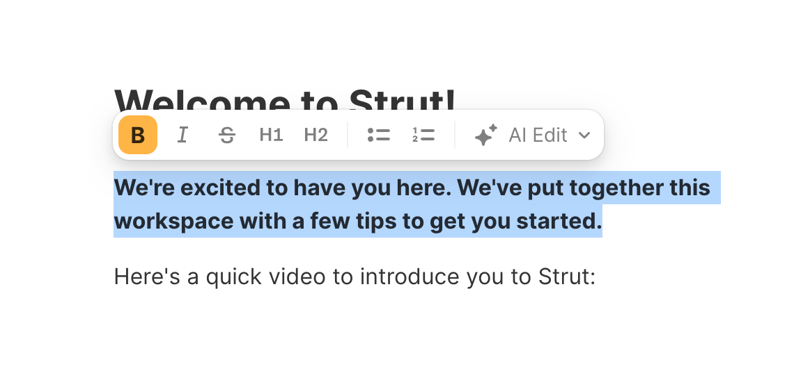 Strut — Rich text editor component