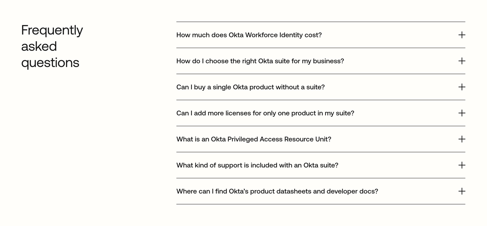 Okta — FAQ component