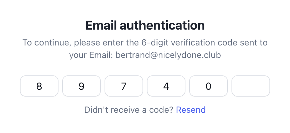 Copperx — Input code component