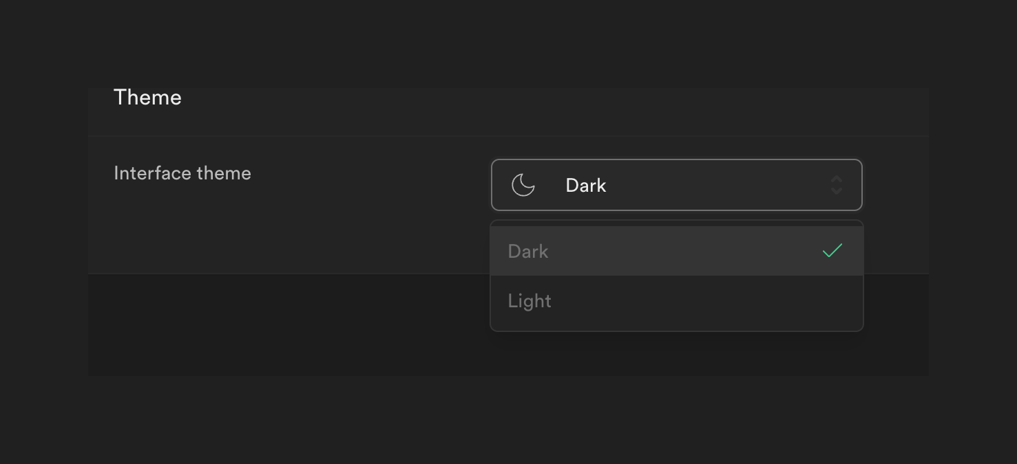 Supabase — Theme settings component