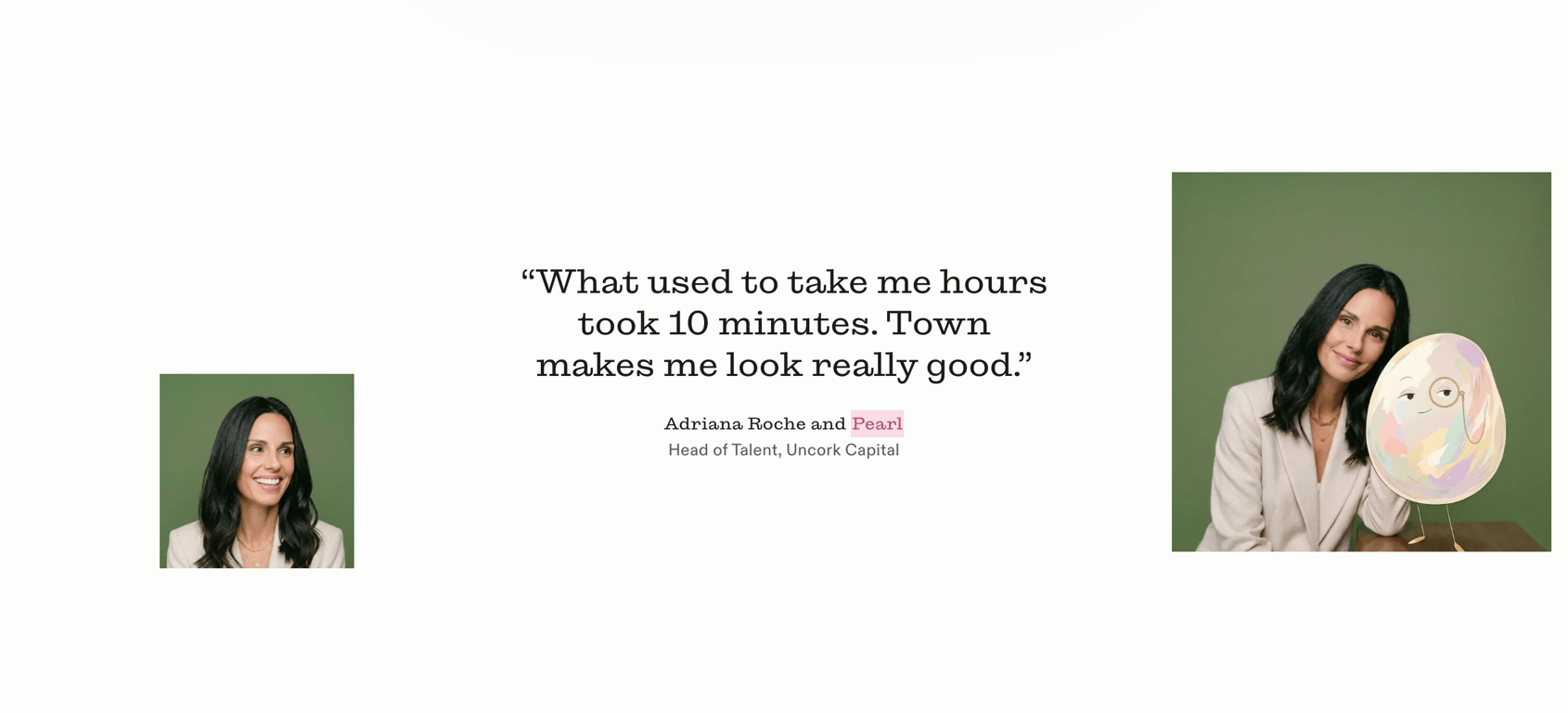 Town — Testimonial component