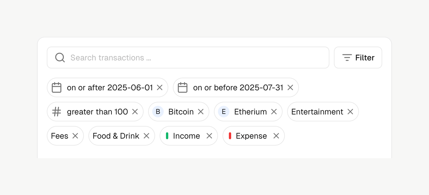 Maybe Finance — Sorting & filtering component