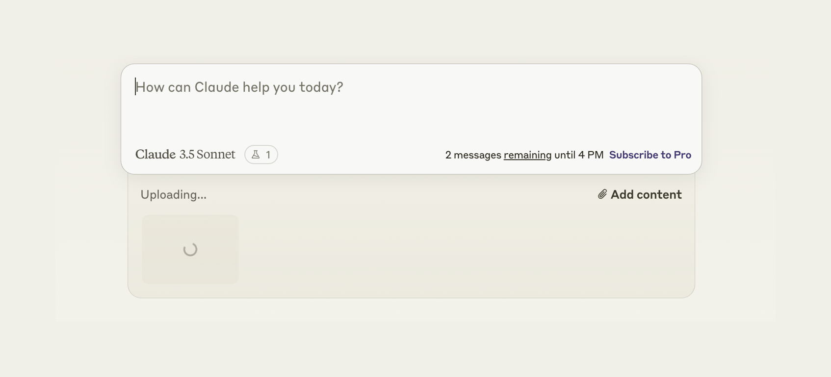 Claude — File upload input component