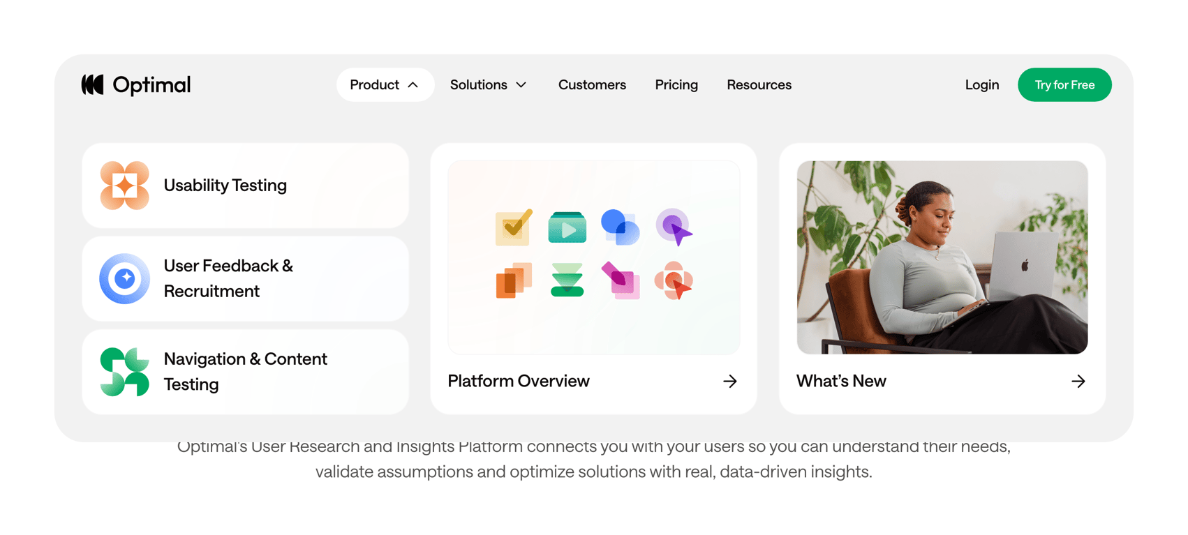 Optimal — Flyout menu component