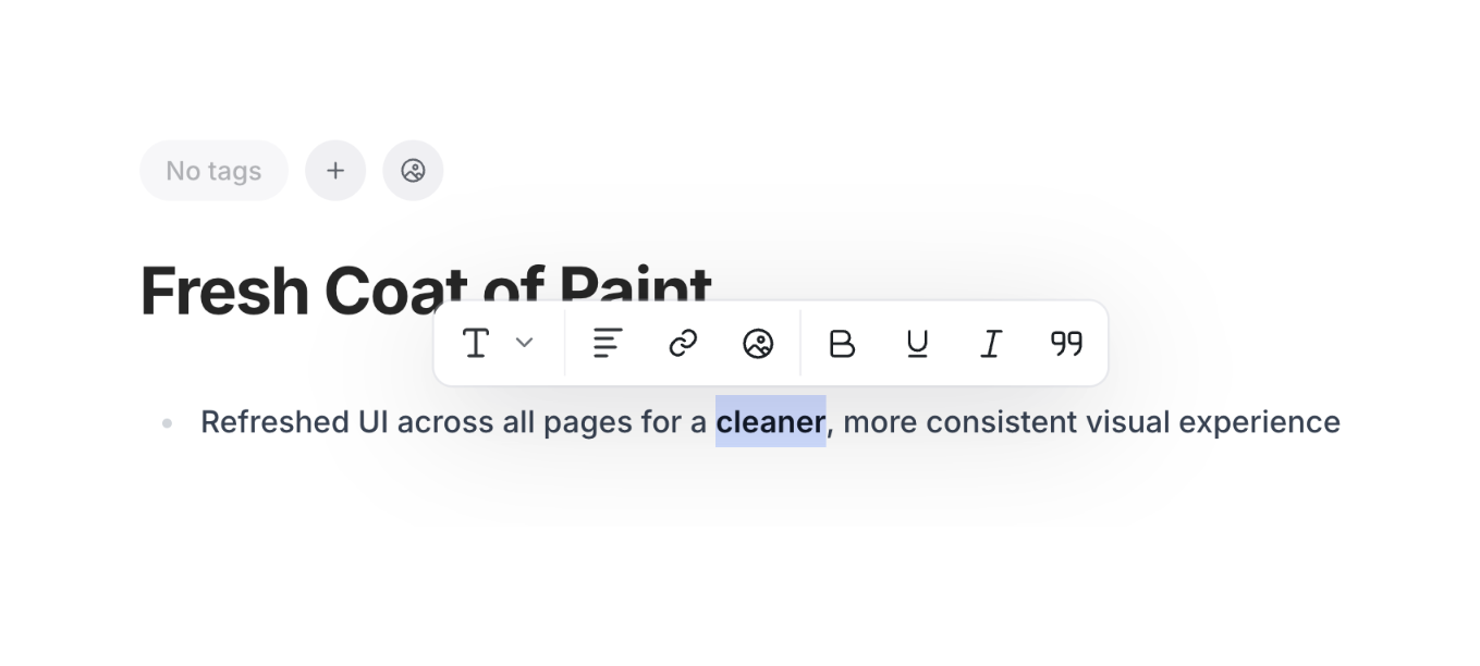 UserJot — Rich text editor component