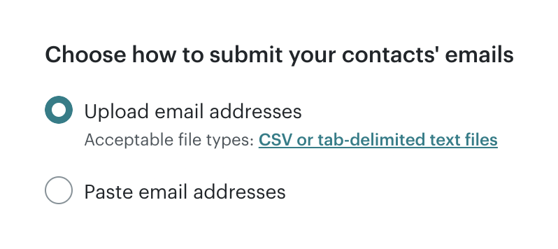 Mailchimp — Radio button component