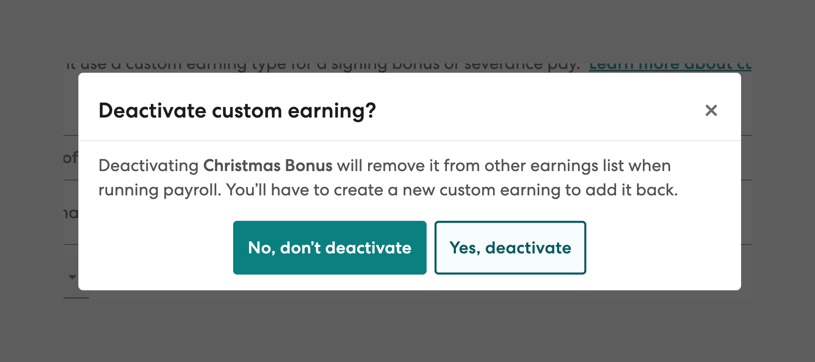 Gusto — Modal component