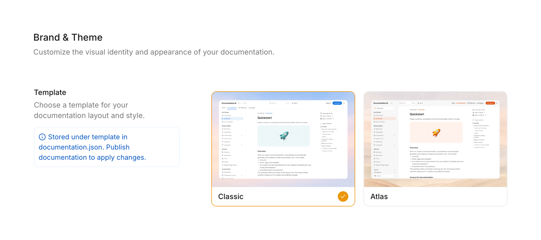 Documentation.AI — Theme settings component