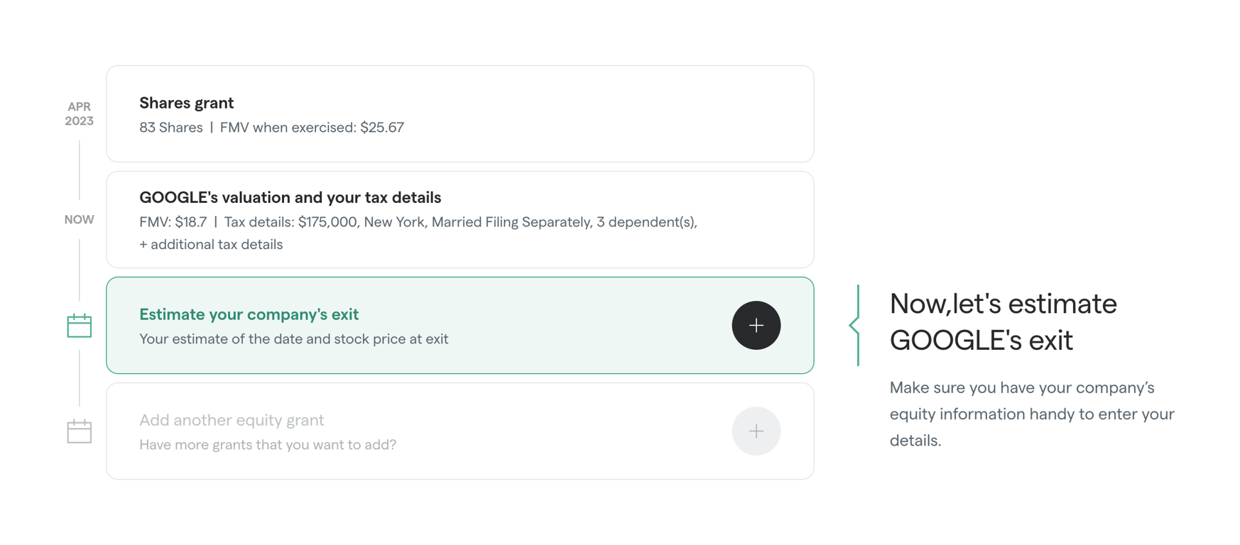 Secfi — Timeline & history component