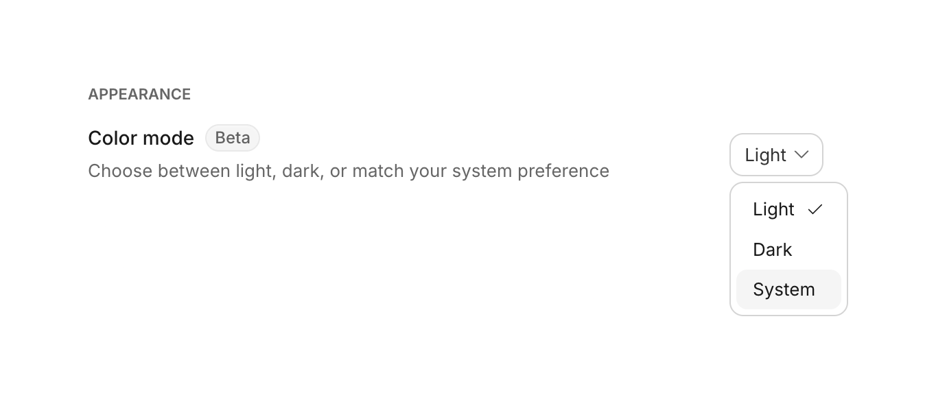 Gather — Dropdown menu component