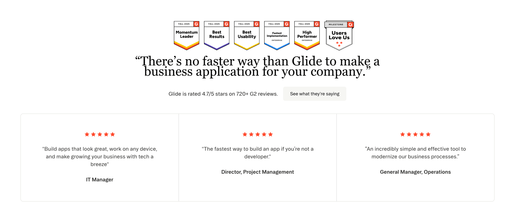Glide — Social proof component
