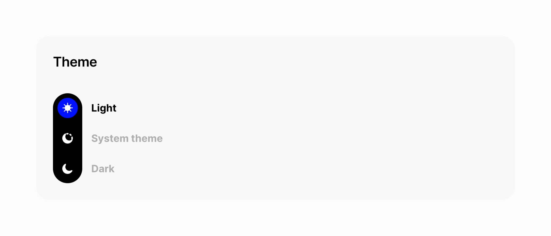 Fabric — Theme settings component
