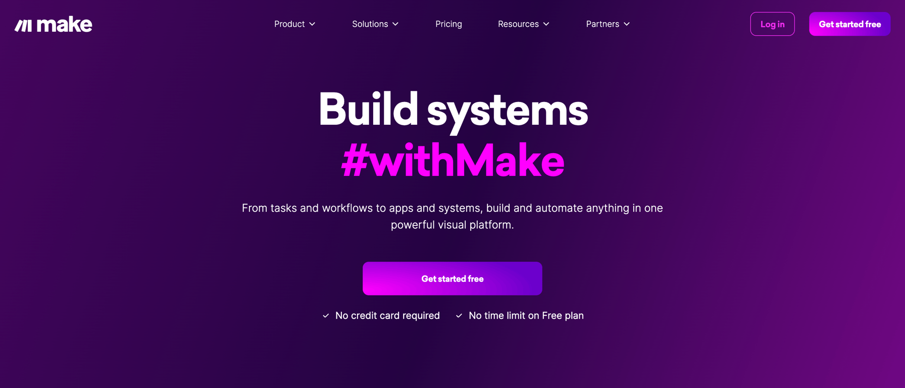 Make — Hero section component