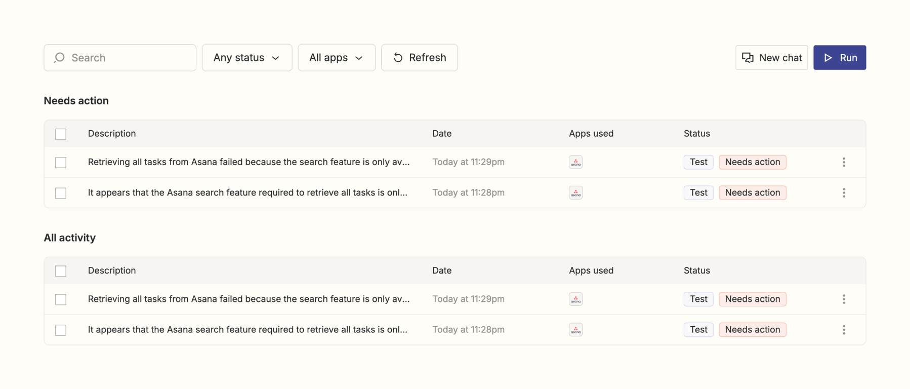 Zapier — Table component