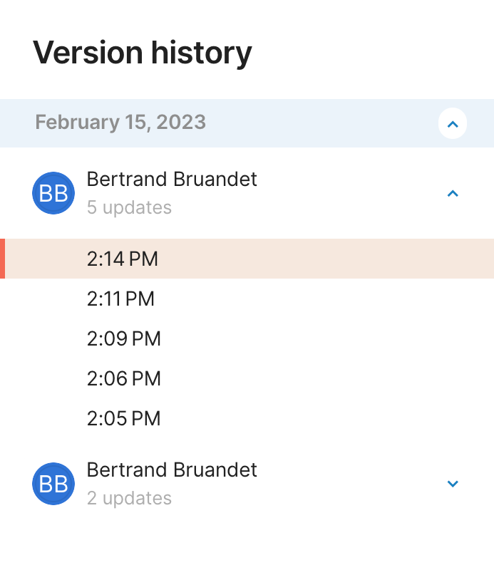 Coda — Timeline & history component