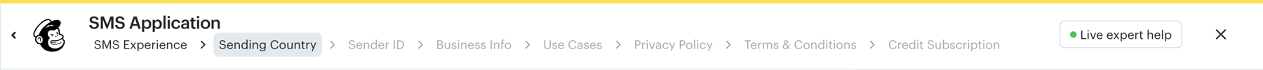 Mailchimp — Breadcrumb component